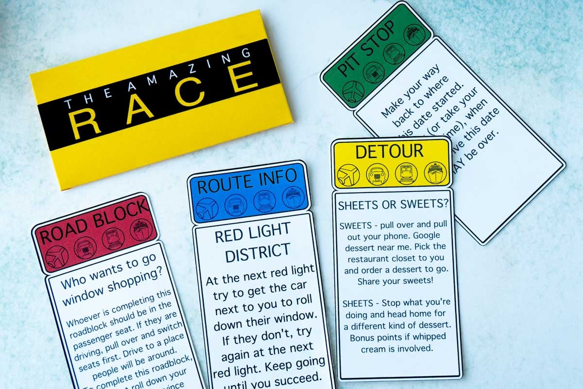 free printable amazing race date night idea - play party plan